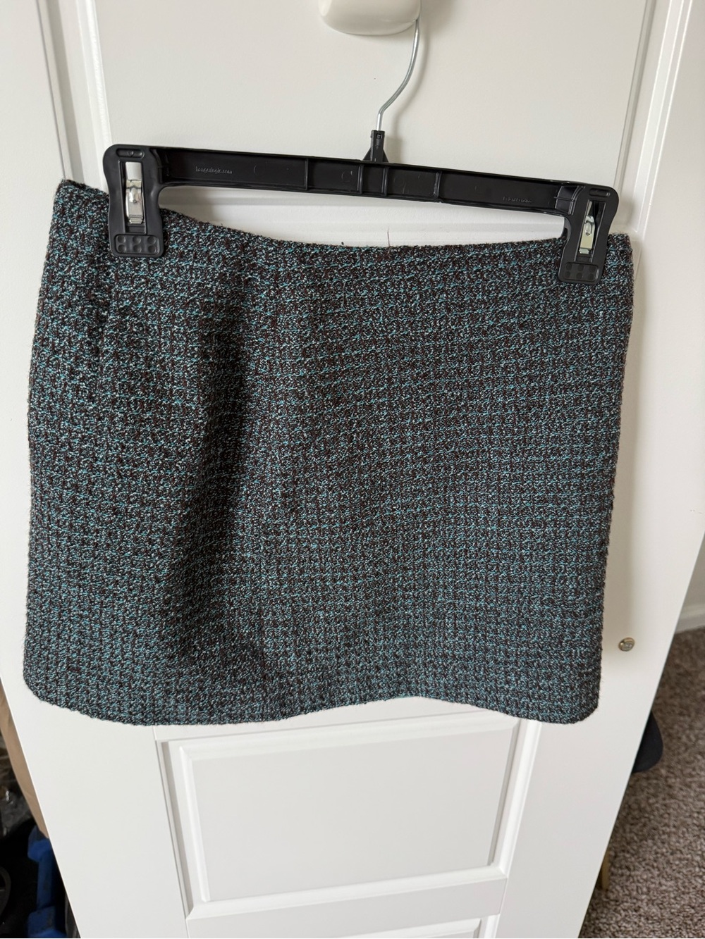 Vintage MAG wool Teal and Black Tweed Mini Skirt